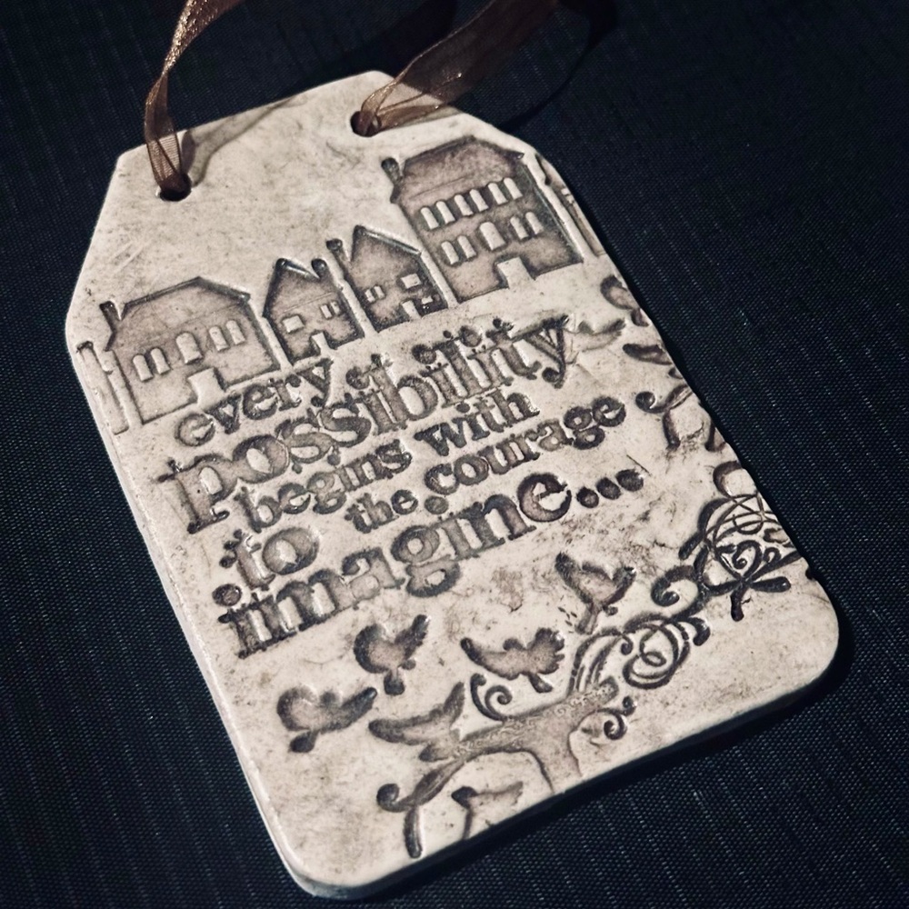 🎁 Handmade Ceramic Wall Endless Possibilities Gift Tag Art Decor New OOAK New